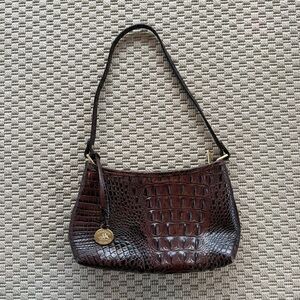 Brahmin anytime mini Melbourne embossed leather croc shoulder bag